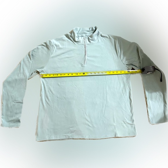 MENs MICRO FLEECE GREEN QTR HALF ZIP PULLOVER SWEATER SHIRT SWEATSHIRT 2XL SOFT - Picture 2 of 5